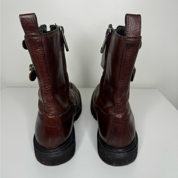 Brunello Cucinelli Monili Leather Combat Brown Boots - Refined Elegance - Picture 3 of 9